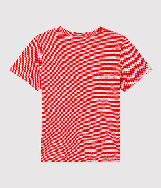 T-shirt L'ICONIQUE in lino donna rosso PEPS/rosa ECUME