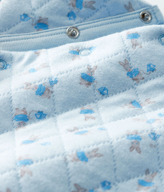 Tutina lunga bebè unisex in tubique blu FRAICHEUR/bianco MULTICO