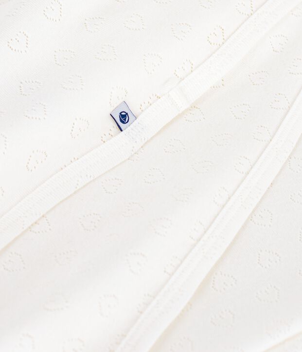 Coperta nascita leggera in cotone traforato tinta unita con cuore bianco