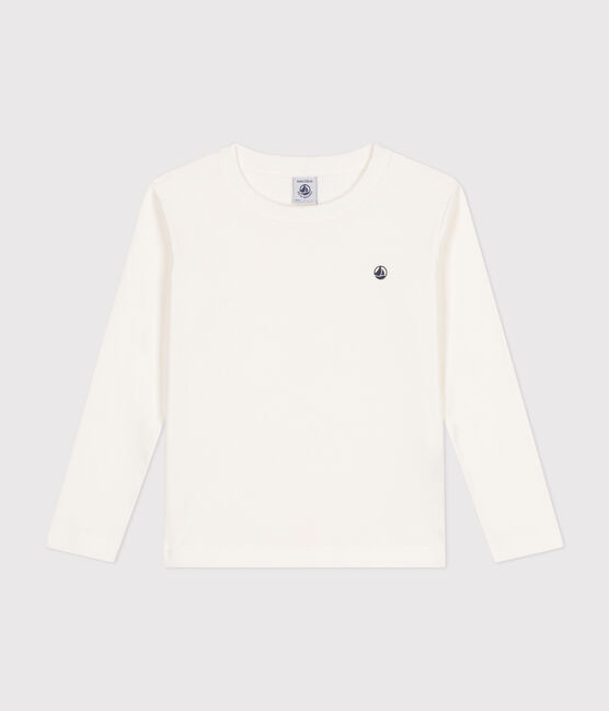 T-shirt a maniche lunghe a costine bambina/bambino bianco MARSHMALLOW