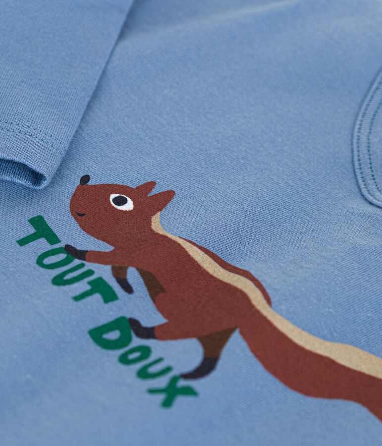 T-shirt a maniche lunghe in jersey sottile neonato blu