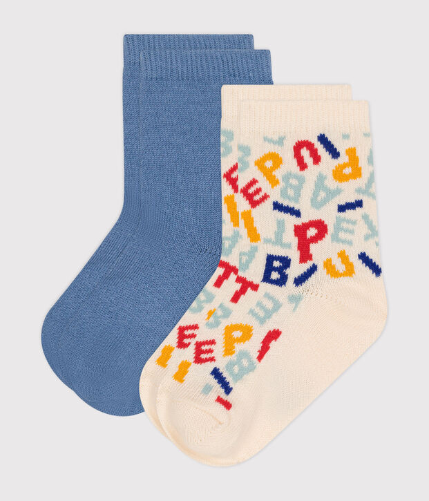 2 paia di calzini in cotone Petit Bateau neonato multicolore