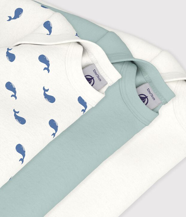 Set di body a maniche lunghe in cotone con balena stampata neonato multicolore