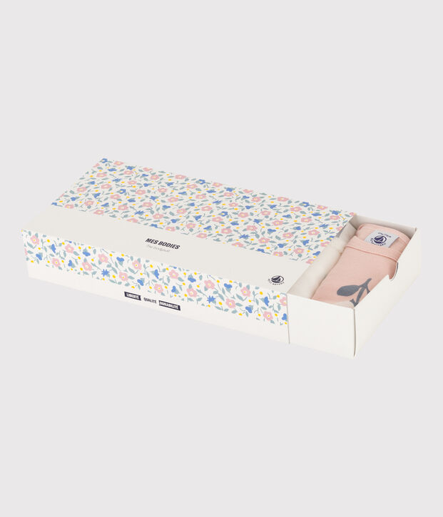 Confezione da 5 body a maniche lunghe a fiori in cotone multicolore