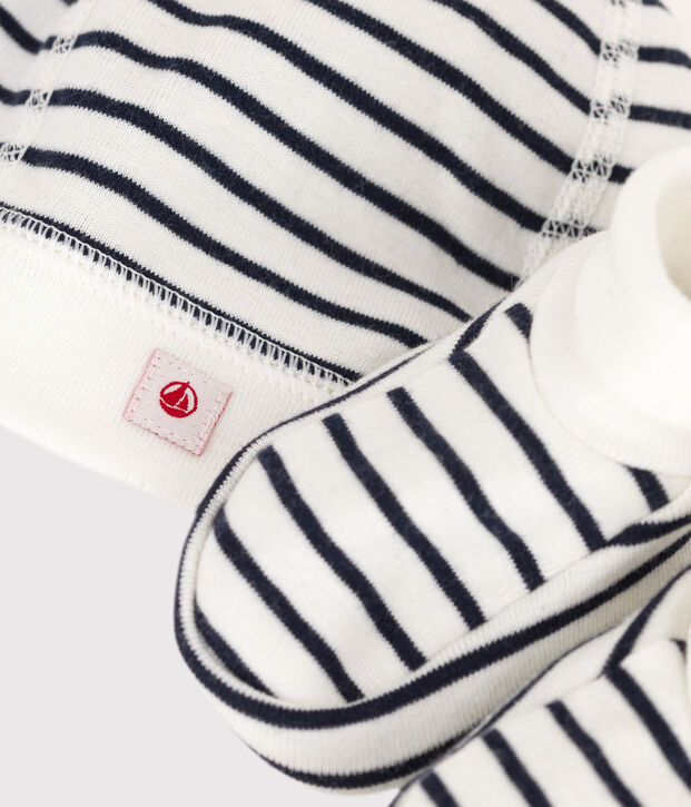 Confezione da 2 capi beb&egrave; marini&egrave;re in cotone biologico multicolore