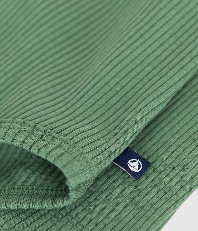 Body beb&egrave; a maniche lunghe e collo a lupetto in cotone verde