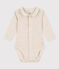 Body a manica lunga con colletto in cotone per bebè beige MONTELIMAR CHINE