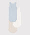 Set da 3 body senza maniche in cotone tinta unita neonato variante 1