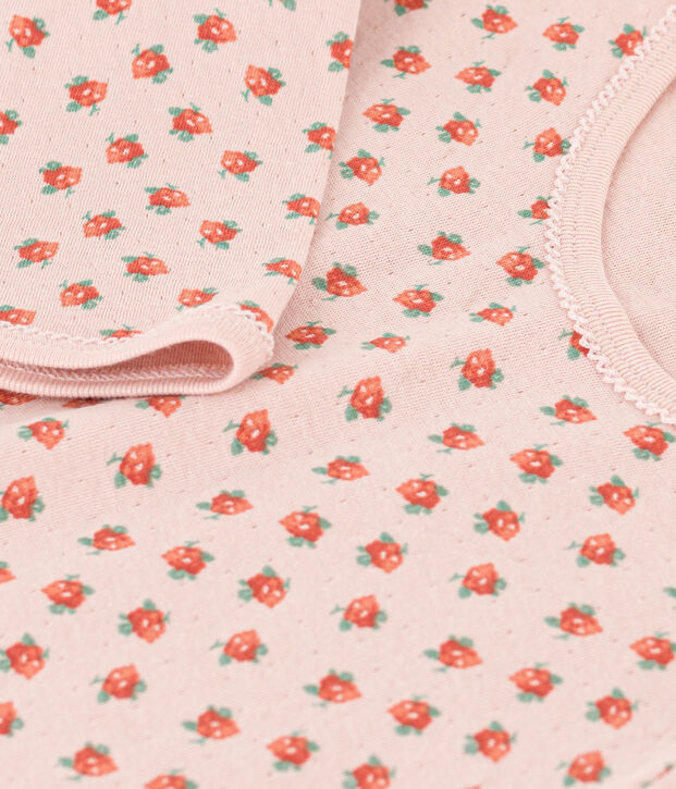 Camicia da notte fiore bambina in tubique rosa/multicolore