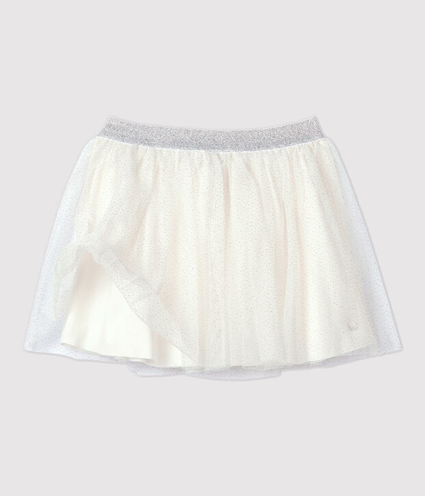 Gonna in tulle bambina bianco/grigio