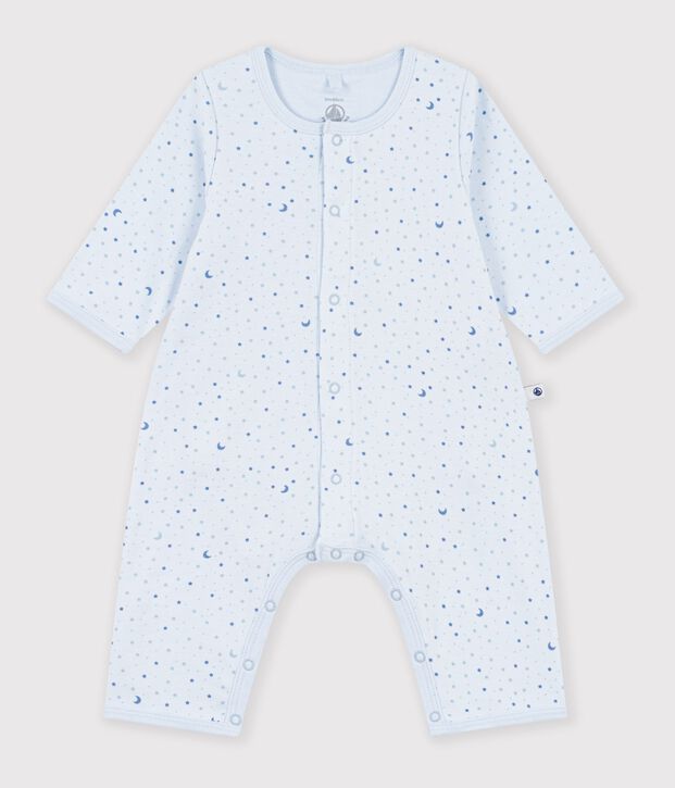 Bodyjama senza piedini in cotone con stelle stampate neonato blu/multicolore