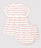 Abito manica corta con bloomer bebè femmina in jacquard di cotone biologico bianco MARSHMALLOW/rosso TERKUIT