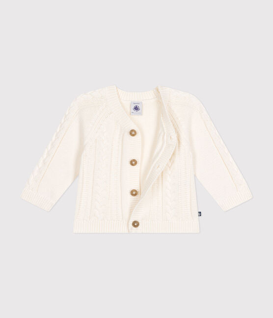 Cardigan in cotone neonato bianco MARSHMALLOW