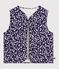 Gilet senza maniche in popeline di cotone e sherpa con stampa bambina blu SOIR/ MULTICO