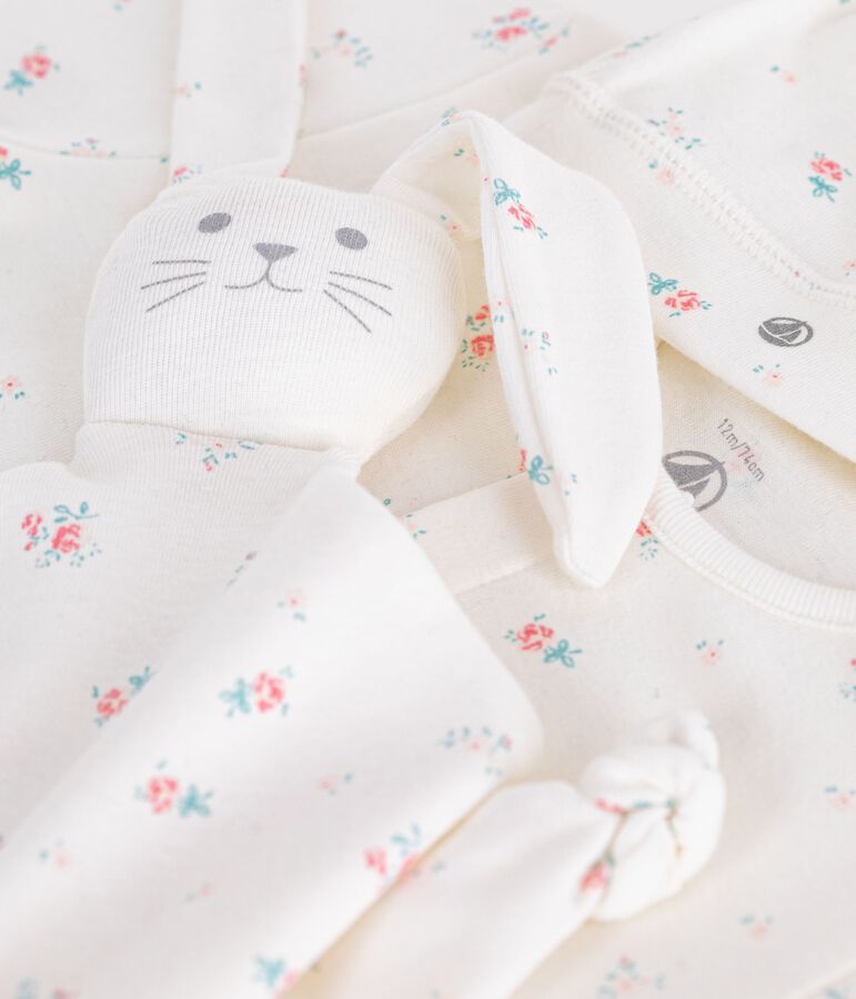 Confezione regalo nascita in cotone con stampa a fiori multicolore