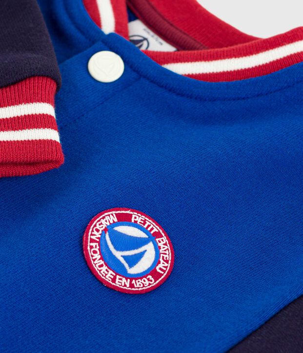 Teddy in cotone bicolore neonato blu/blu