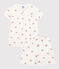 Pigiama corto bambina con granchietti in cotone bianco MARSHMALLOW/bianco MULTICO
