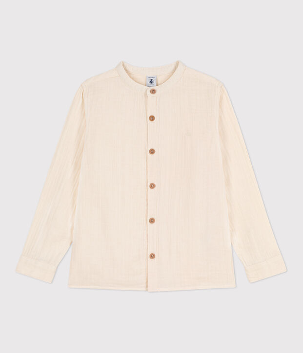 Camicia in garza di cotone bambino ecru