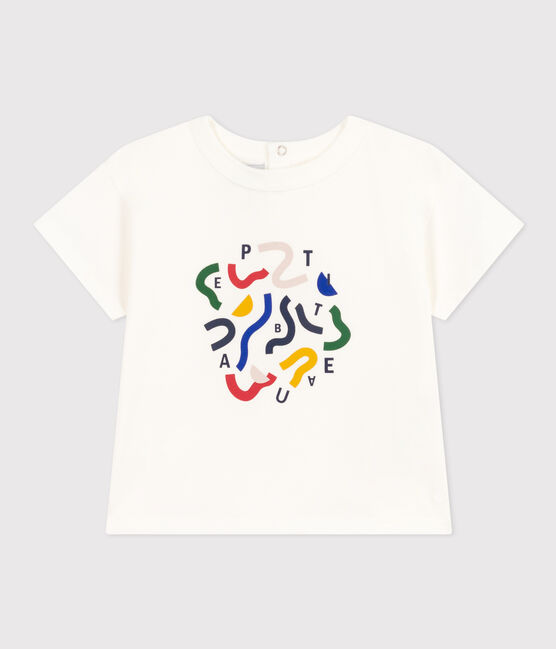 T-shirt a maniche corte in jersey leggero bebè bianco MARSHMALLOW