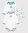 Lot de bodies manches longues en coton imprim&eacute; multicolore