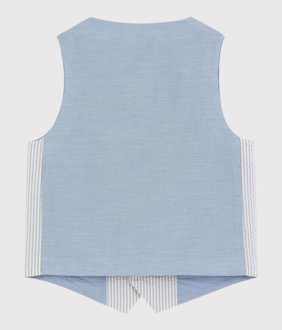 Gilet senza maniche in seersucker bambino grigio GRIS/bianco MARSHMALLOW