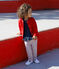 Cardigan in tubique trapuntato neonata rosso TERKUIT