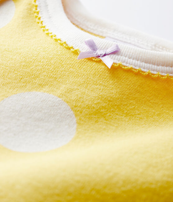 Tutina senza automatici a costine bebè giallo BLE/bianco ECUME