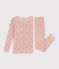 Pigiama bambino aderente in cotone con stampa a fiori SALINE/ MARSHMALLOW