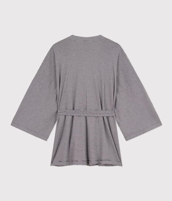 Kimono a righe donna blu SMOKING/bianco MARSHMALLOW