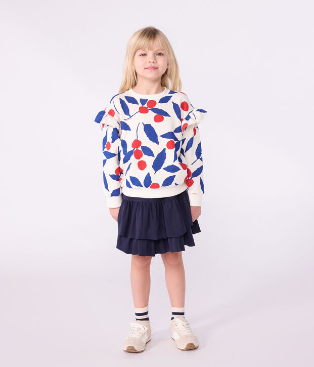 Felpa in cotone stampato bambino ecru/multicolore