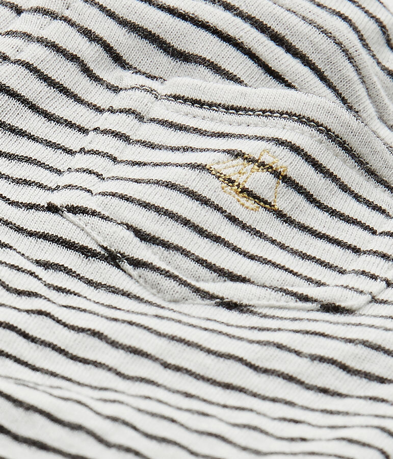 Pantalone beb&eacute; bambino rigato bianco MARSHMALLOW/nero CITY