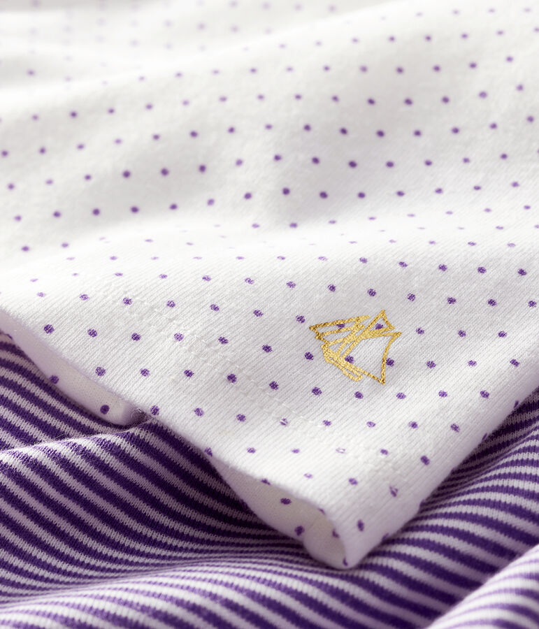 Completo due pezzi beb&egrave; femmina viola REAL/bianco MARSHMALLOW