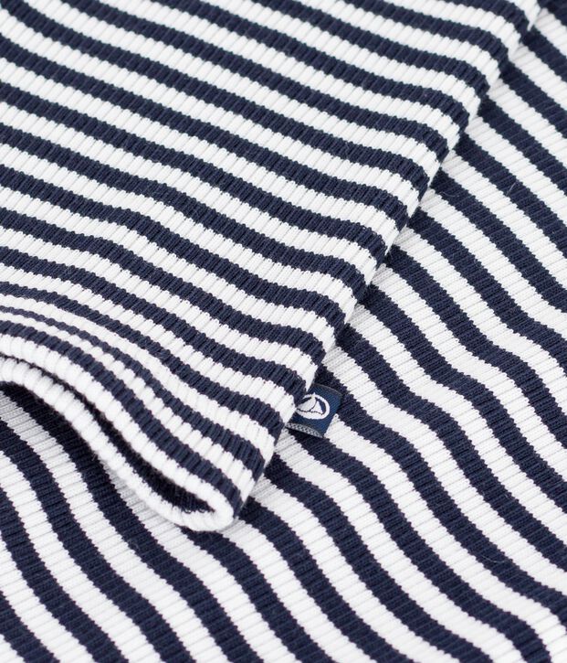 T-shirt a maniche corte in cotone a righe donna blu/bianco