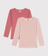 Set di 2 T-shirt in cotone traforato tinta unita bambino