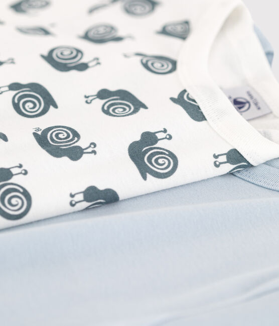 Confezione da 2 T-shirt a maniche lunghe bimbo, fantasia lumache, cotone variante 1
