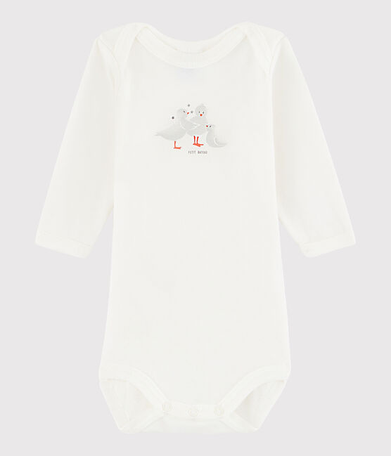 Body manica lunga bebè femmina bianco MARSHMALLOW