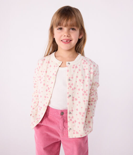 Cardigan in cotone con stampa bambina MILK/ MULTICO