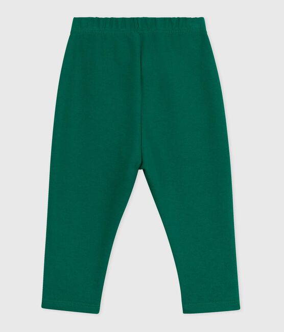 Pantaloni in cotone tinta unita neonato verde EVERGREEN