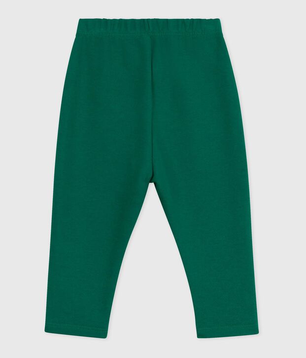 Pantaloni in cotone tinta unita neonato verde