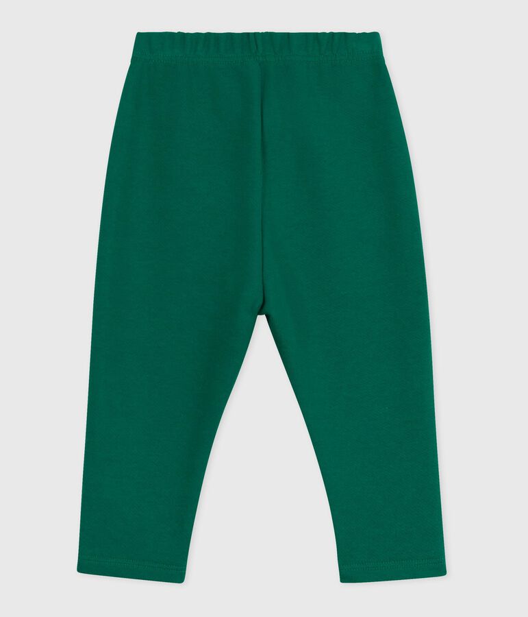 Pantaloni in cotone tinta unita neonato verde