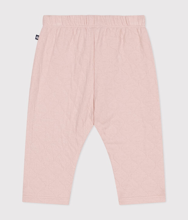 Pantaloni in tubique trapuntato neonato rosa