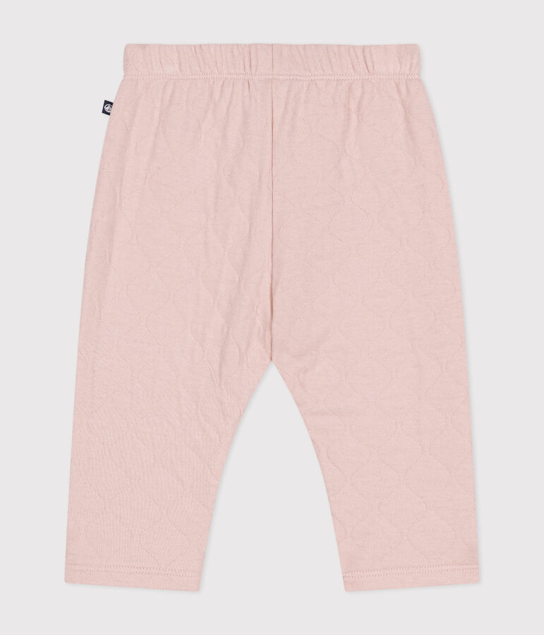 Pantaloni in tubique trapuntato neonato rosa