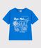 T-shirt a maniche corte in cotone bambina blu DELPHINIUM