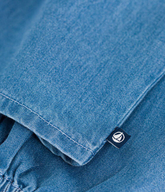 Blusa a maniche lunghe in denim bambina blu DENIM CLAIR