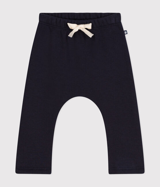 Pantaloni bebè in tessuto felpato morbido e caldo blu SMOKING