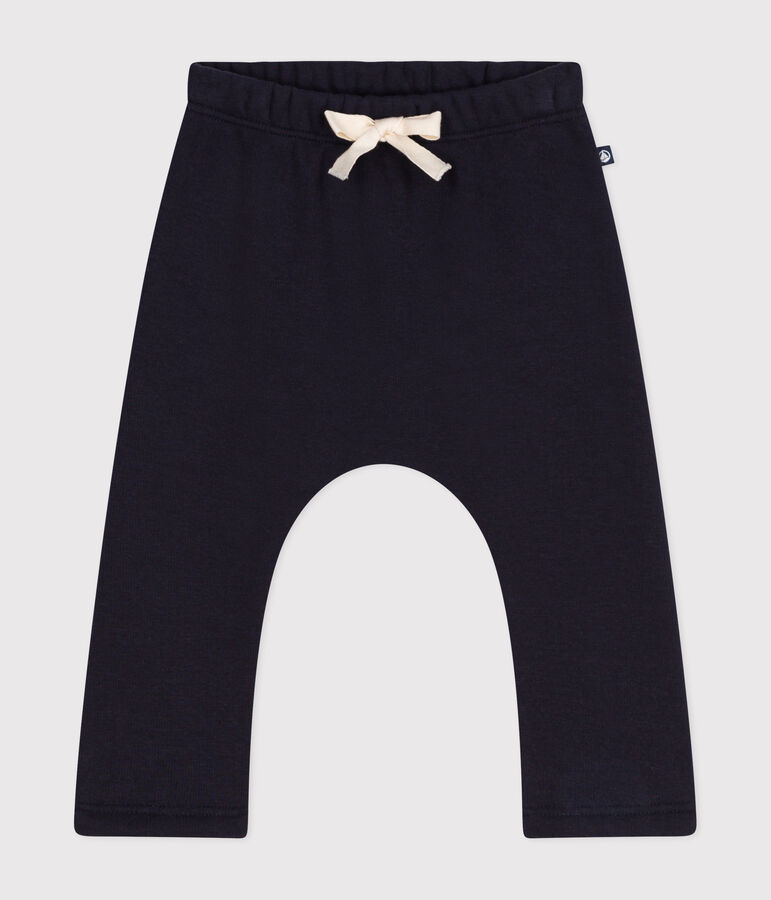 Pantaloni beb&egrave; in tessuto felpato morbido e caldo blu SMOKING