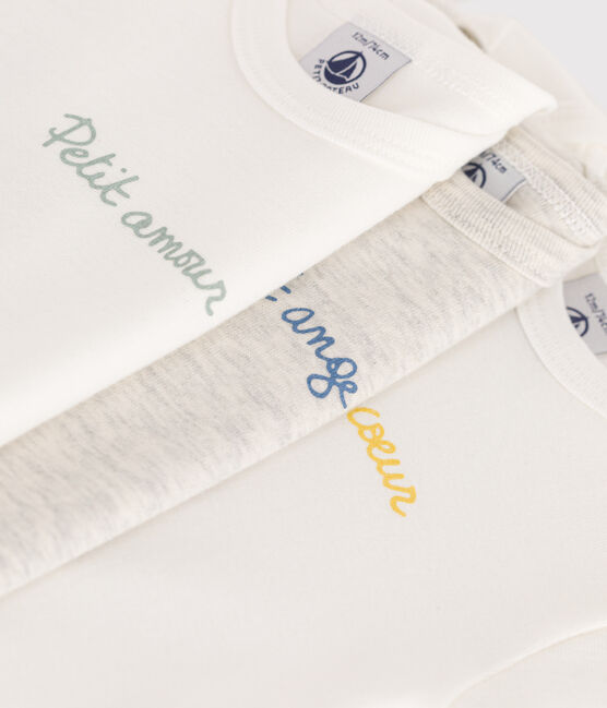 Set da 3 body a maniche corte in cotone con cuoricino neonato variante 1