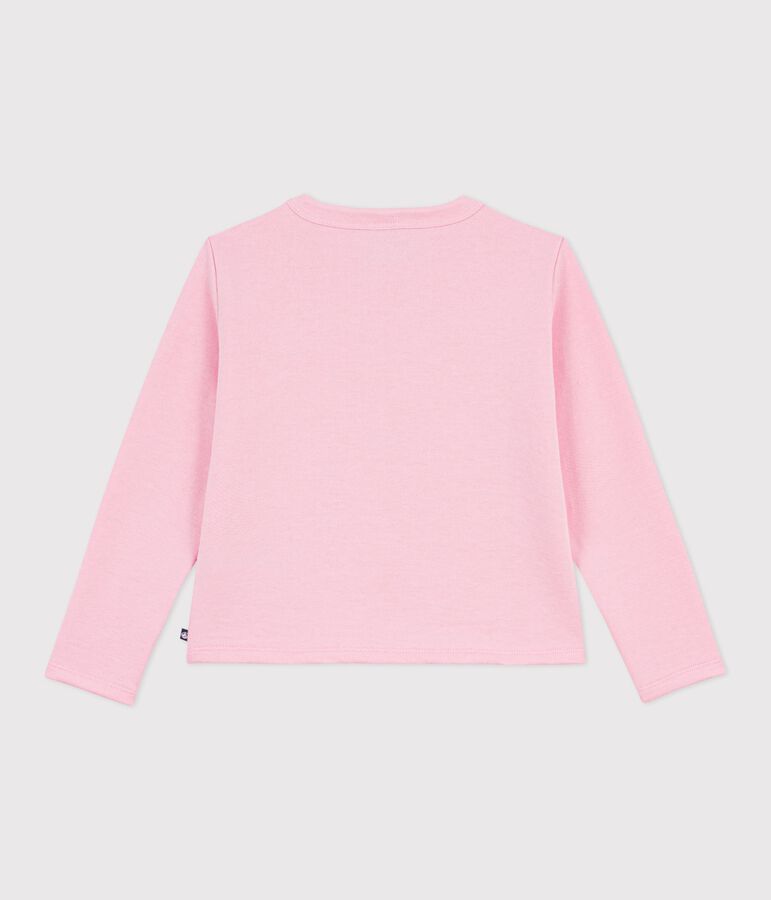 Cardigan in cotone tinta unita bambino rosa
