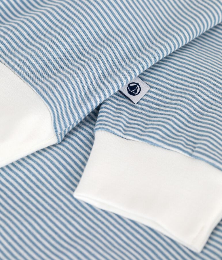 Pigiama in cotone a righe donna blu/bianco