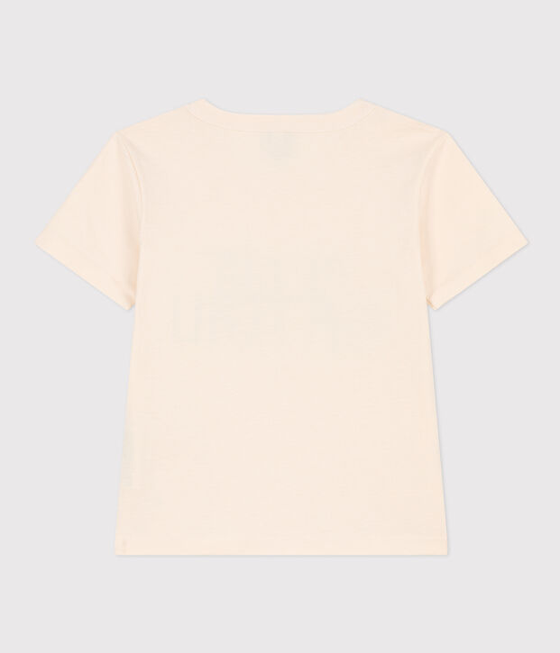 T-shirt  maniche corte in cotone bambino ecru
